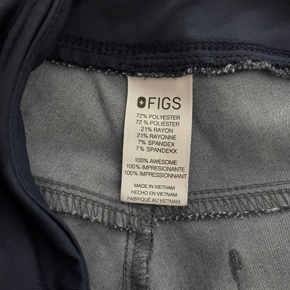 FIGS Technical Collection Heather Denim Pull-On Small Scrub Bottoms Zip Pockets - Picture 7 of 7